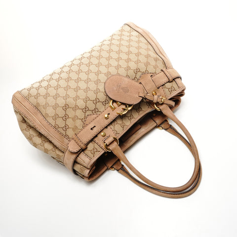 GUCCI GG Canvas x Suede GG Marmont Handbag beige WS25911