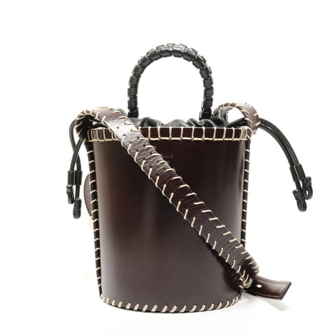 Chloe Luella Mini Bucket Leather Shoulder Bag Brown WS25914