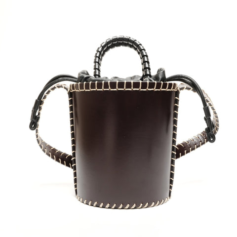 Chloe Luella Mini Bucket Leather Shoulder Bag Brown WS25914