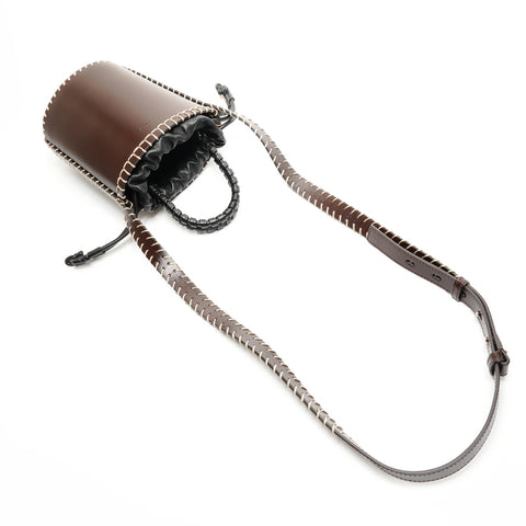 Chloe Luella Mini Bucket Leather Shoulder Bag Brown WS25914