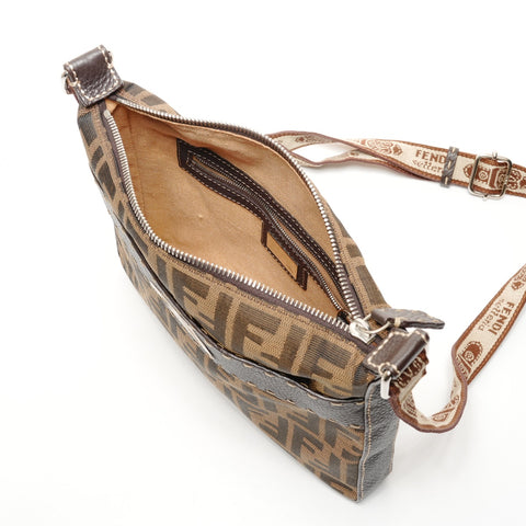FENDI Zucca canvas Shoulder Bag Brown WS25916