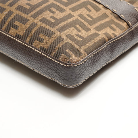 FENDI Zucca canvas Shoulder Bag Brown WS25916