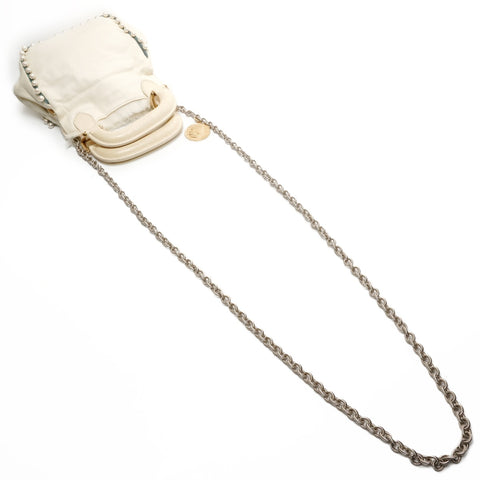 FENDI Fur Leather Mini Pearl 2way Ivory Shoulder Bag white WS25917