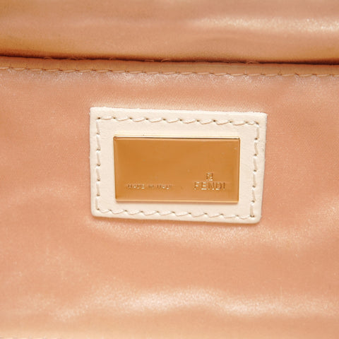 FENDI Fur Leather Mini Pearl 2way Ivory Shoulder Bag white WS25917