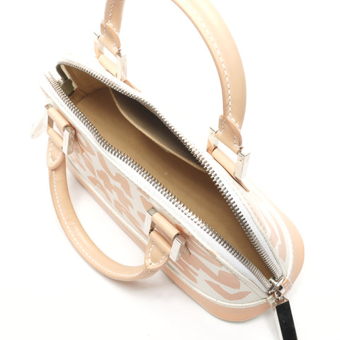 LOUIS VUITTON Leather Graffiti Alma Horizontal 2001 Handbag white WS25919