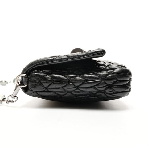 Miu Miu Matelasse Crystal Leather Shoulder Bag black WS25923