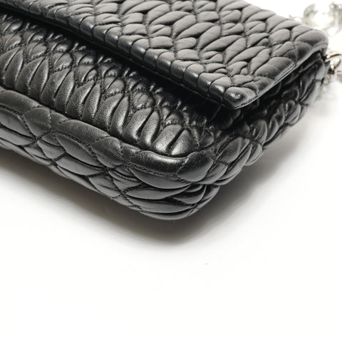 Miu Miu Matelasse Crystal Leather Shoulder Bag black WS25923