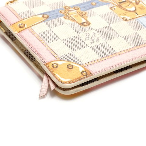 LOUIS VUITTON 2018 Pochette Weekend Summer Trunk Azur Chain Wallet Shoulder Bag beige WS25924