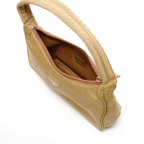 PRADA Nylon Hobo Handtasche Braun WS25925