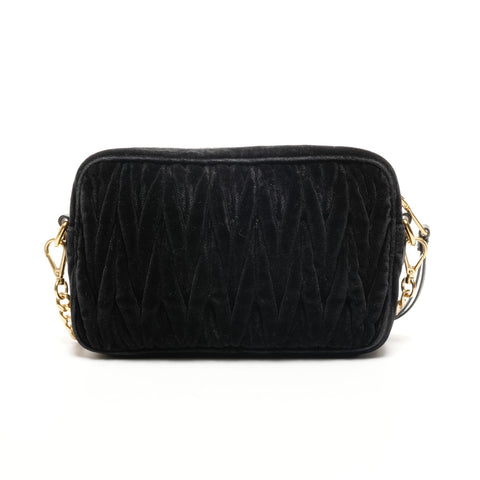 Miu Miu Velour Matelasse Chain Camera Bag Umhängetasche schwarz WS25926