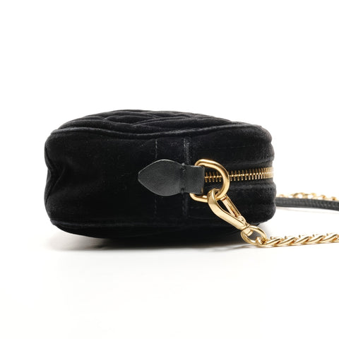Miu Miu Velour Matelasse Chain Camera Bag Umhängetasche schwarz WS25926