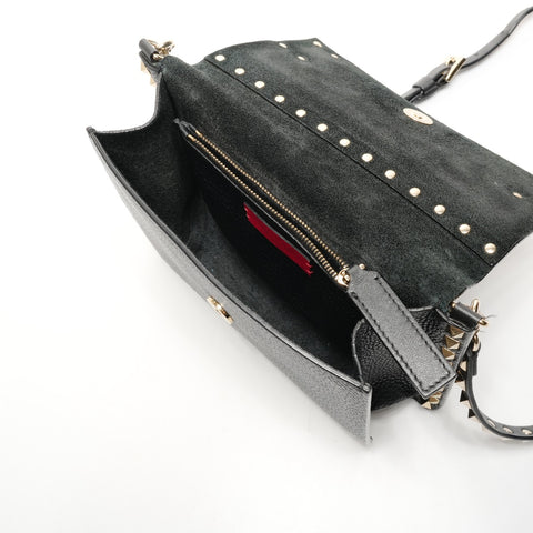 VALENTINO Sac bandoulière en cuir clouté noir WS25927