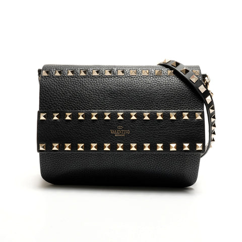 VALENTINO Studded leather Shoulder Bag black WS25927