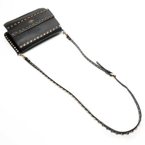 VALENTINO Sac bandoulière en cuir clouté noir WS25927