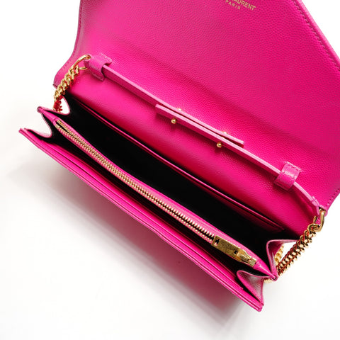 YVES SAINT LAURENT Cassandra Chain Wallet Logo Umhängetasche rosa WS25928