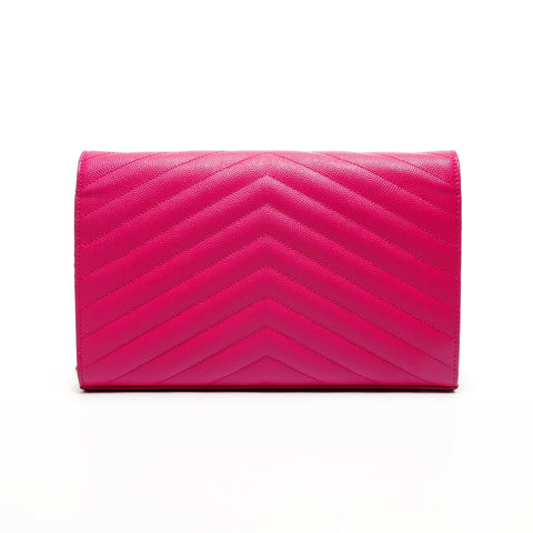 YVES SAINT LAURENT Cassandra Chain Wallet Logo Umhängetasche rosa WS25928