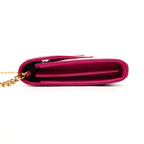 YVES SAINT LAURENT Cassandra Chain Wallet Logo Umhängetasche rosa WS25928