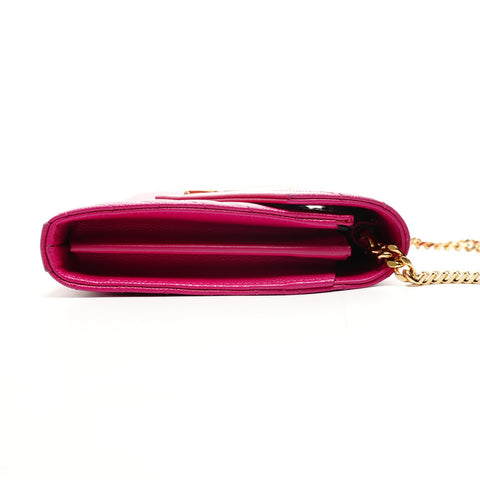 YVES SAINT LAURENT Cassandra Chain Wallet Logo Umhängetasche rosa WS25928