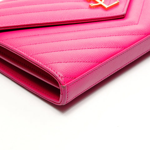 YVES SAINT LAURENT Cassandra Chain Wallet Logo Umhängetasche rosa WS25928