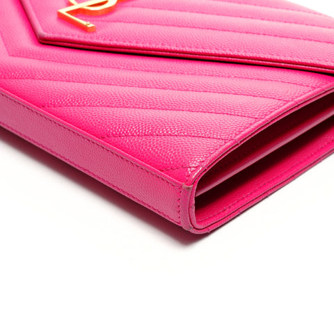 YVES SAINT LAURENT Cassandra Chain Wallet Logo Umhängetasche rosa WS25928
