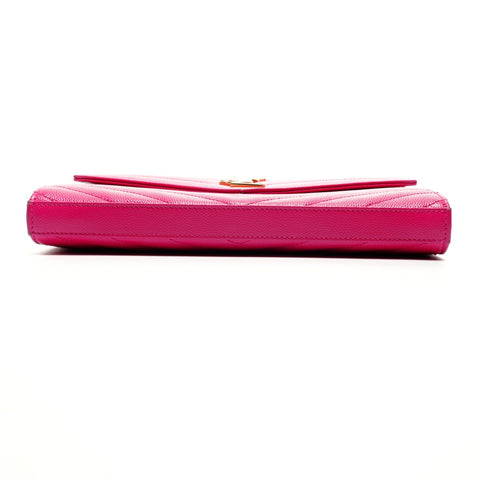 YVES SAINT LAURENT Cassandra Chain Wallet Logo Umhängetasche rosa WS25928