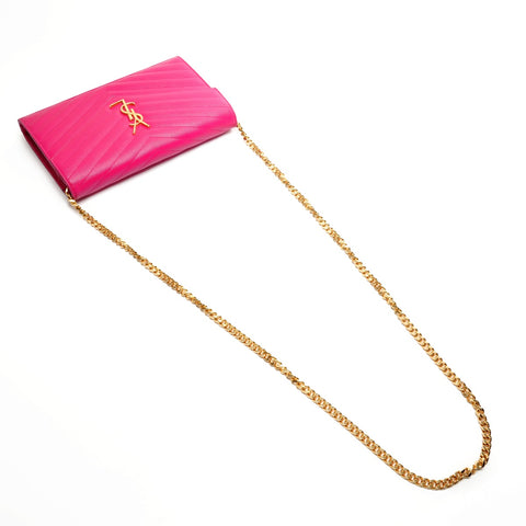 YVES SAINT LAURENT Cassandra Chain Wallet Logo Umhängetasche rosa WS25928