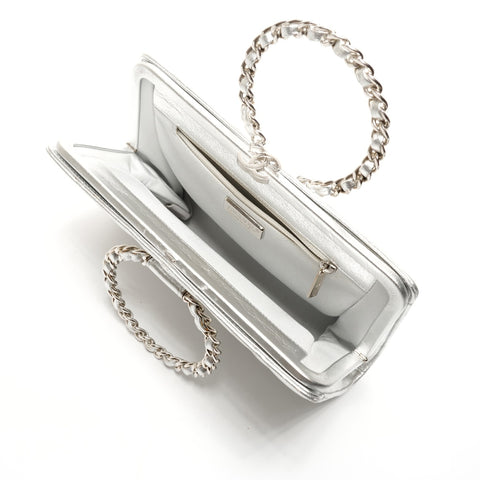 CHANEL Nr. 29 2019 Lammleder In-the-Loop Matelasse Handtasche Silber WS25930