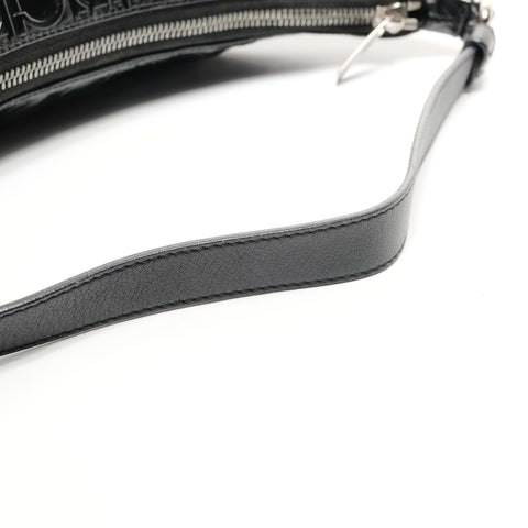 Salvatore Ferragamo Gancini PVC SilverMetal One-Shoulder Bag Umhängetasche schwarz WS25931
