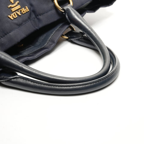 PRADA Nylon 2-Wege-Einkaufstasche Marineblau WS25933