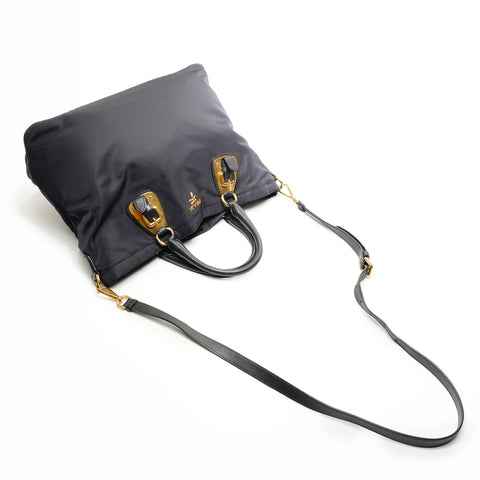 PRADA Nylon 2-Wege-Einkaufstasche Marineblau WS25933