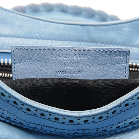 BALENCIAGA Giant City Leder 2-Wege Hellblaue Umhängetasche blau WS25935