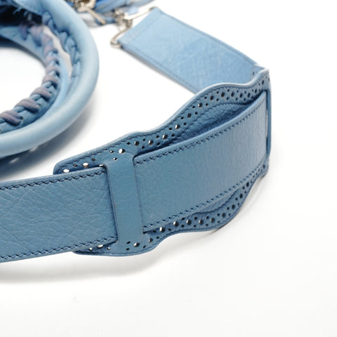 BALENCIAGA Giant City Leder 2-Wege Hellblaue Umhängetasche blau WS25935