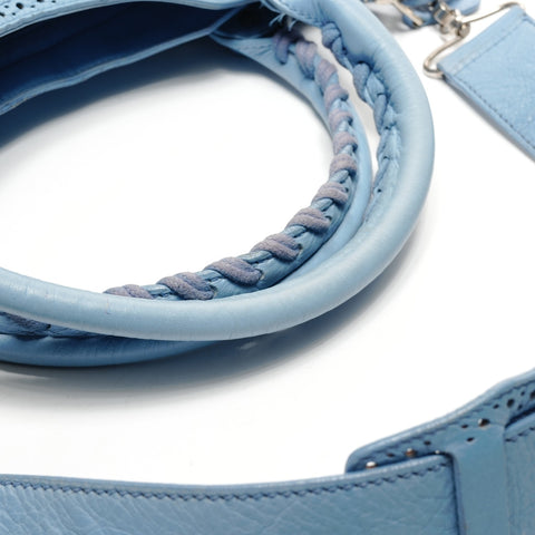 BALENCIAGA Giant City Leder 2-Wege Hellblaue Umhängetasche blau WS25935