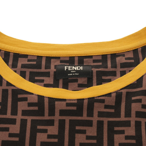 FENDI 棉质 Zucca 图案 XS 短袖 T 恤 棕色 WS25936