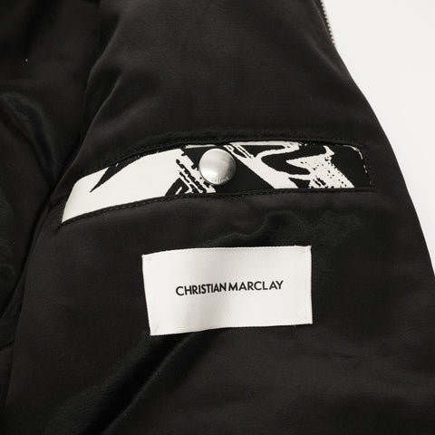 CELINE x CHRISTIAN MARCLAY 19SS 夹克 Christian Marclay 印花全覆盖飞行员夹克 黑色 WS25939
