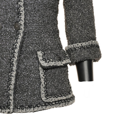 CHANEL 34 码金属花呢 P47860 金属色双排扣 34 码 2014 夹克银色 WS25944