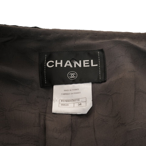 CHANEL 34 码金属花呢 P47860 金属色双排扣 34 码 2014 夹克银色 WS25944