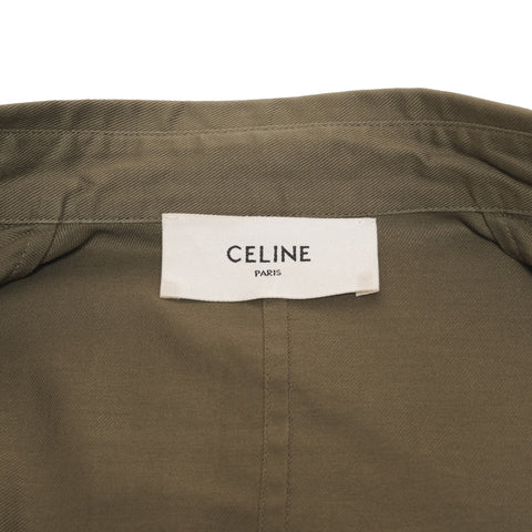 CELINE 34 Cotton Khaki Triomphe Button one piece green WS25949