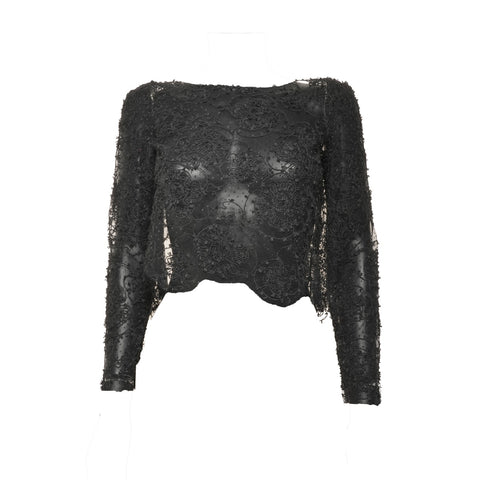 CHANEL Ensemble Lace Dress one piece black WS25950