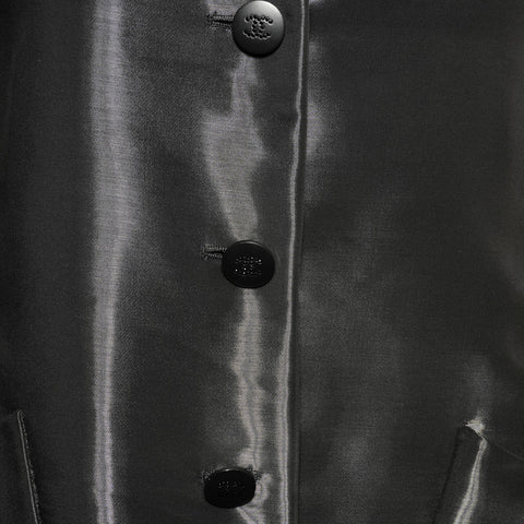 CHANEL 光面反光云纹 00A P15830 深灰色醋酸纤维 36 涂层黑色 WS25952