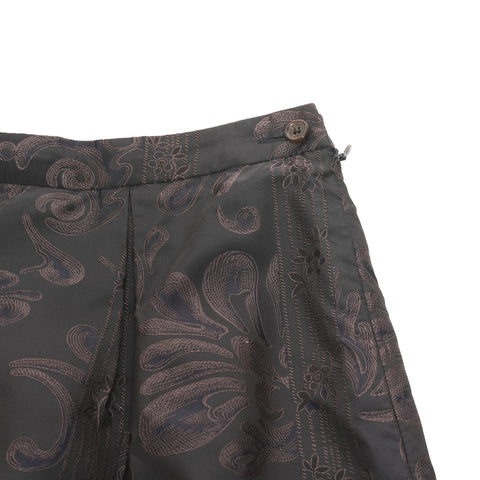 CELINE 花卉刺绣 尺寸：38 套装裙子 丝绸 x 人造丝套装 黑色 WS25953