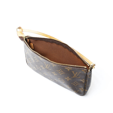 LOUIS VUITTON 2000 Accessoires Monogram Pochette Handbag Brown WS25956
