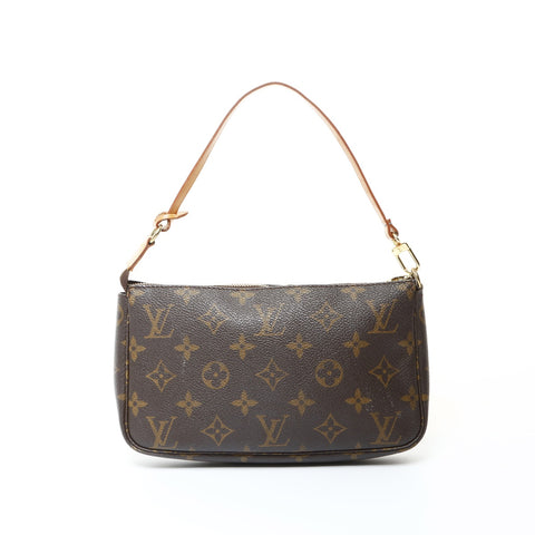 LOUIS VUITTON 2000 Accessoires Monogram Pochette Handbag Brown WS25956