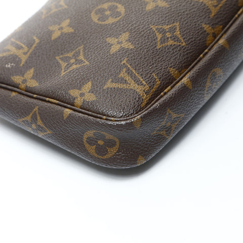 LOUIS VUITTON 2000 Accessoires Monogram Pochette Handbag Brown WS25956