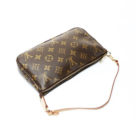 LOUIS VUITTON 2010 Accessoires Monogram Pochette Handbag Brown WS25957