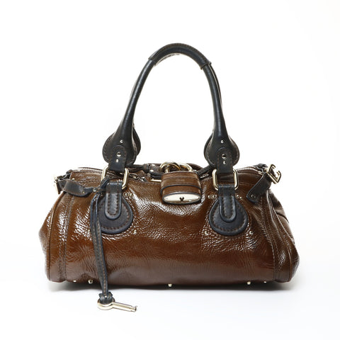 Chloe Paddington patent leather Handbag Brown WS25962