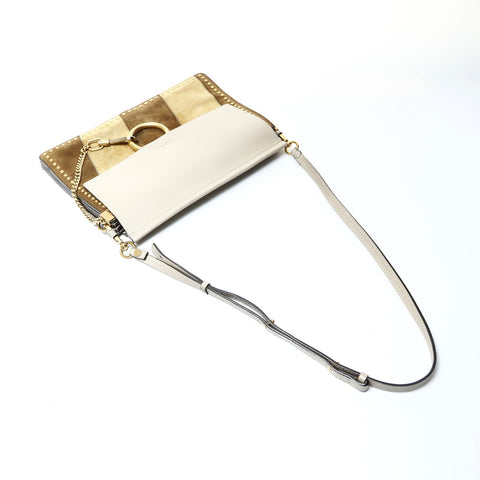 Chloe Faye Leder-Wildleder-Umhängetasche Braun WS25963