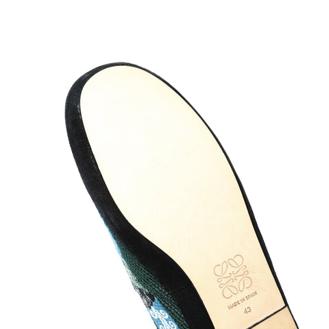 LOEWE bestickte Slip-Ons, Größe: 43, 27,9 cm, Slip-on, Baumwolle, grün, WS25964