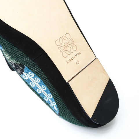 LOEWE bestickte Slip-Ons, Größe: 43, 27,9 cm, Slip-on, Baumwolle, grün, WS25964