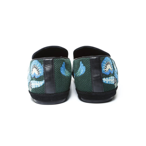 LOEWE bestickte Slip-Ons, Größe: 43, 27,9 cm, Slip-on, Baumwolle, grün, WS25964